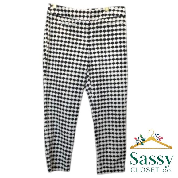ANN TAYLOR Kate Fit Cropped Pants – Houndstooth, Size 4 - Picture 1 of 6